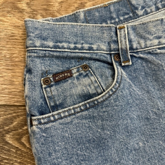 Riders Vintage Straight Leg Classic Blue Denim Jeans SZ 16 - Picture 2 of 4